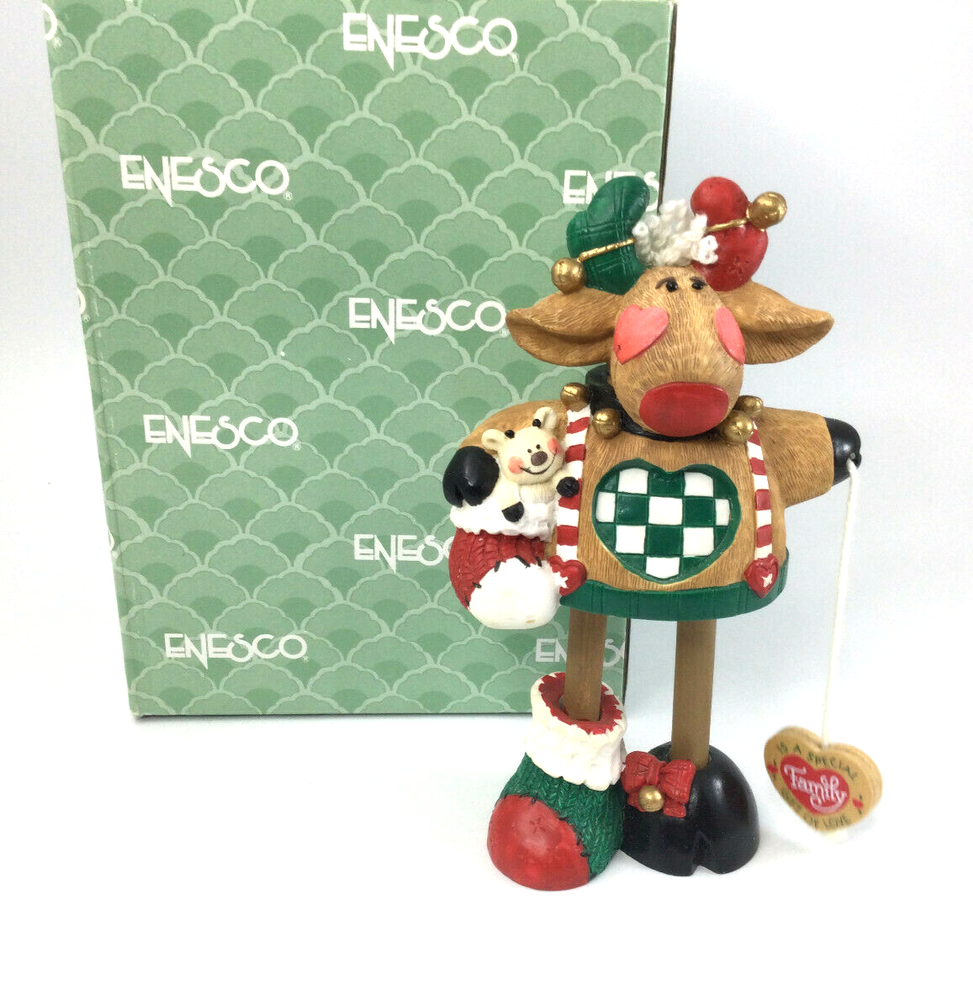 Enesco Vintage Reindeer Figurine A Little Piece of my Heart 1995