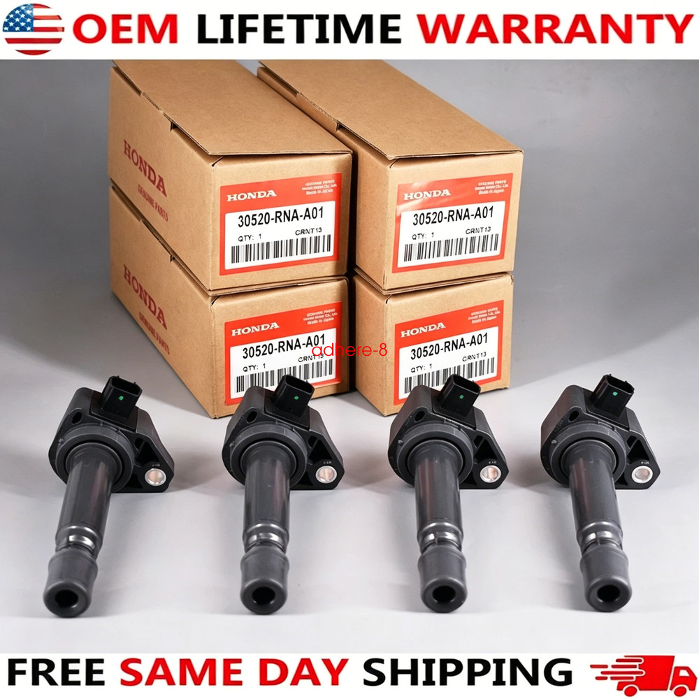 4PCS GENUINE UF582 IGNITION COILS For 2006-2011 HONDA CIVIC 1.8L 30520-RNA-A01