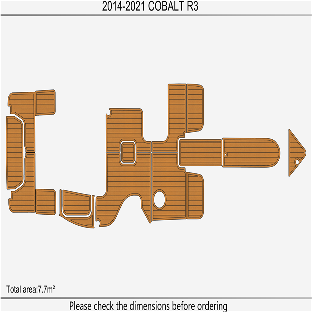 2017 Cobalt R3 Swim Platform Cockpit Pad Boat EVA Foam Faux Teak Deck Floor Mat