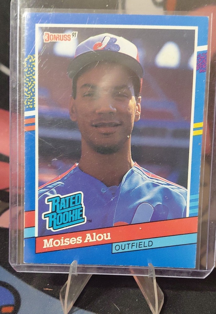1991 Donruss - Rated Rookie Moises Alou #38 Right Border has 5 Purple Stripes