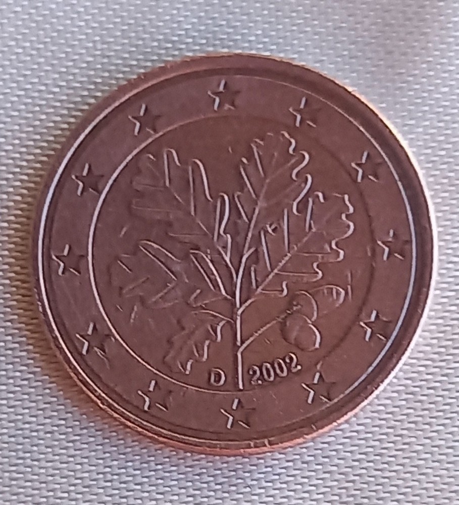 2002 Germany Mint D 5 Cent Coin