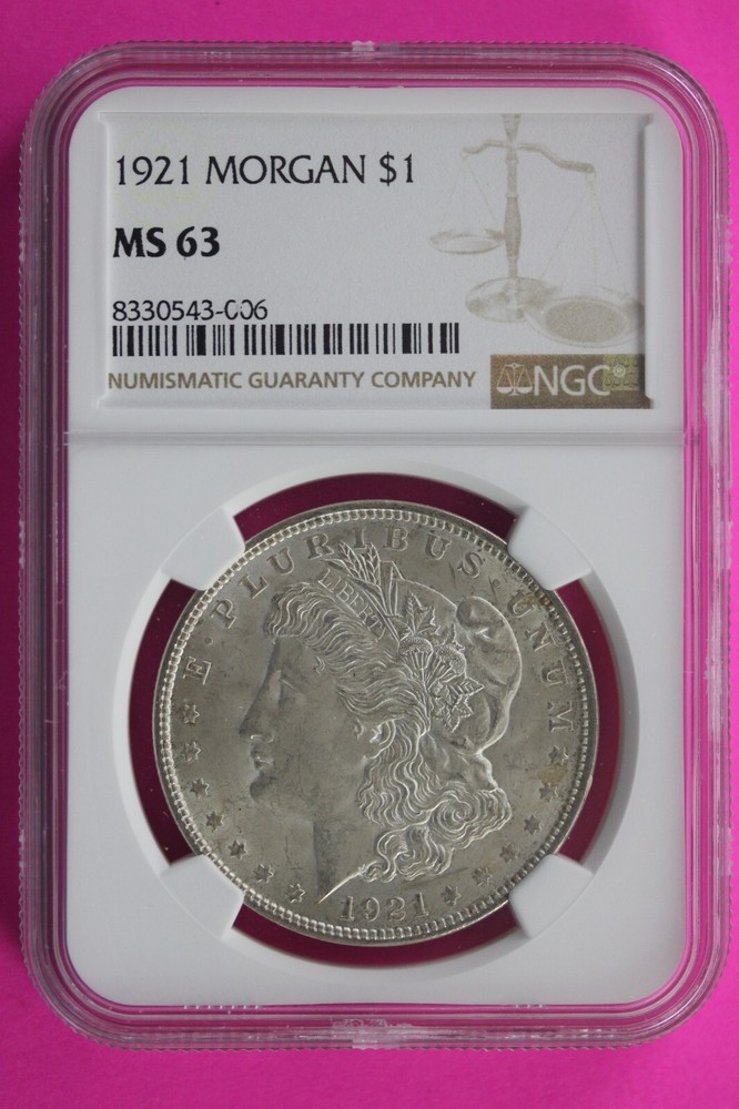 1921 P MS 63 Liberty Morgan Silver Dollar NGC Certified Graded Slab 103