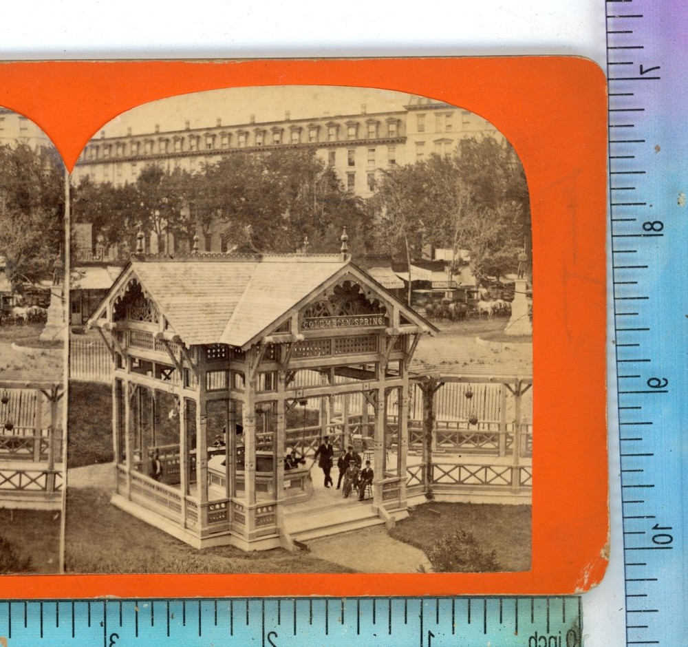 Columbian Spring Saratoga NY New York  Stereoview
