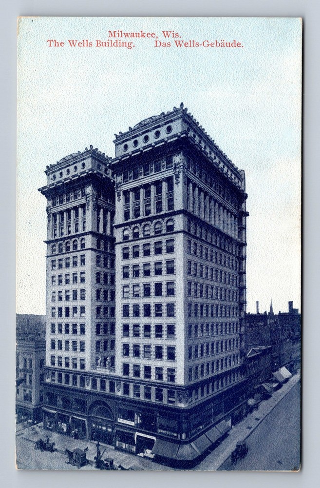 Milwaukee WI-Wisconsin The Wells Building Vintage Postcard