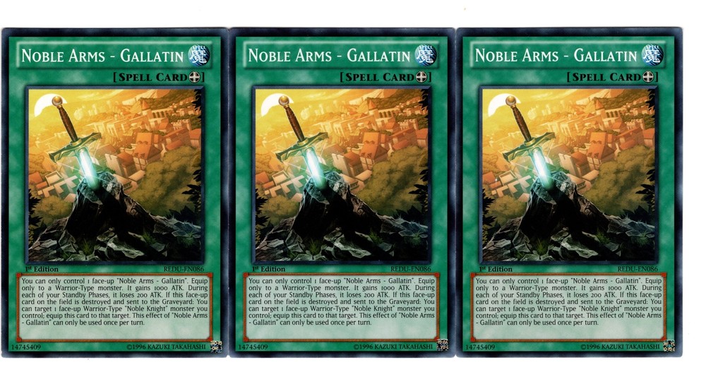 Yugioh- 3X Noble Arms - Gallatin - Common - 1st Edition - REDU-EN086 - Near Mint