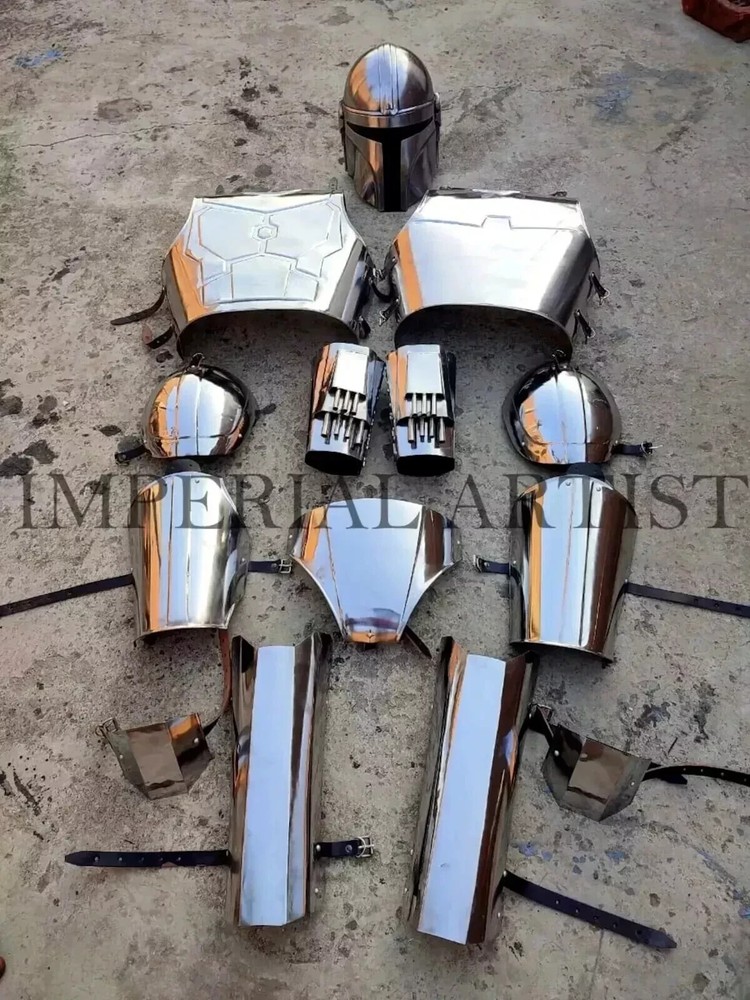 Mandalorian Inspired Full Armor Suit Knight Medieval Costume Armour with Helmet