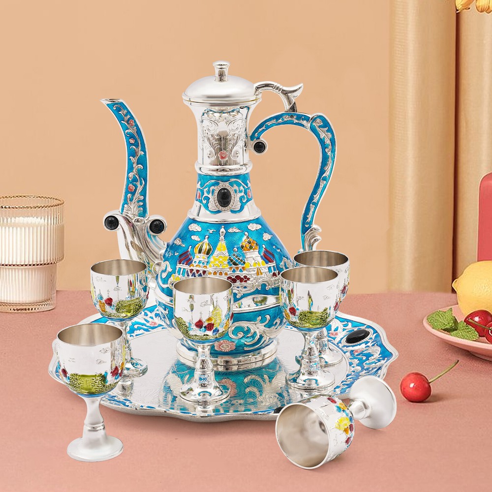 Castle Pattern Tea Set (wine Set A Pot Of 6 Cups) Handicraft Teapot And Cup Set