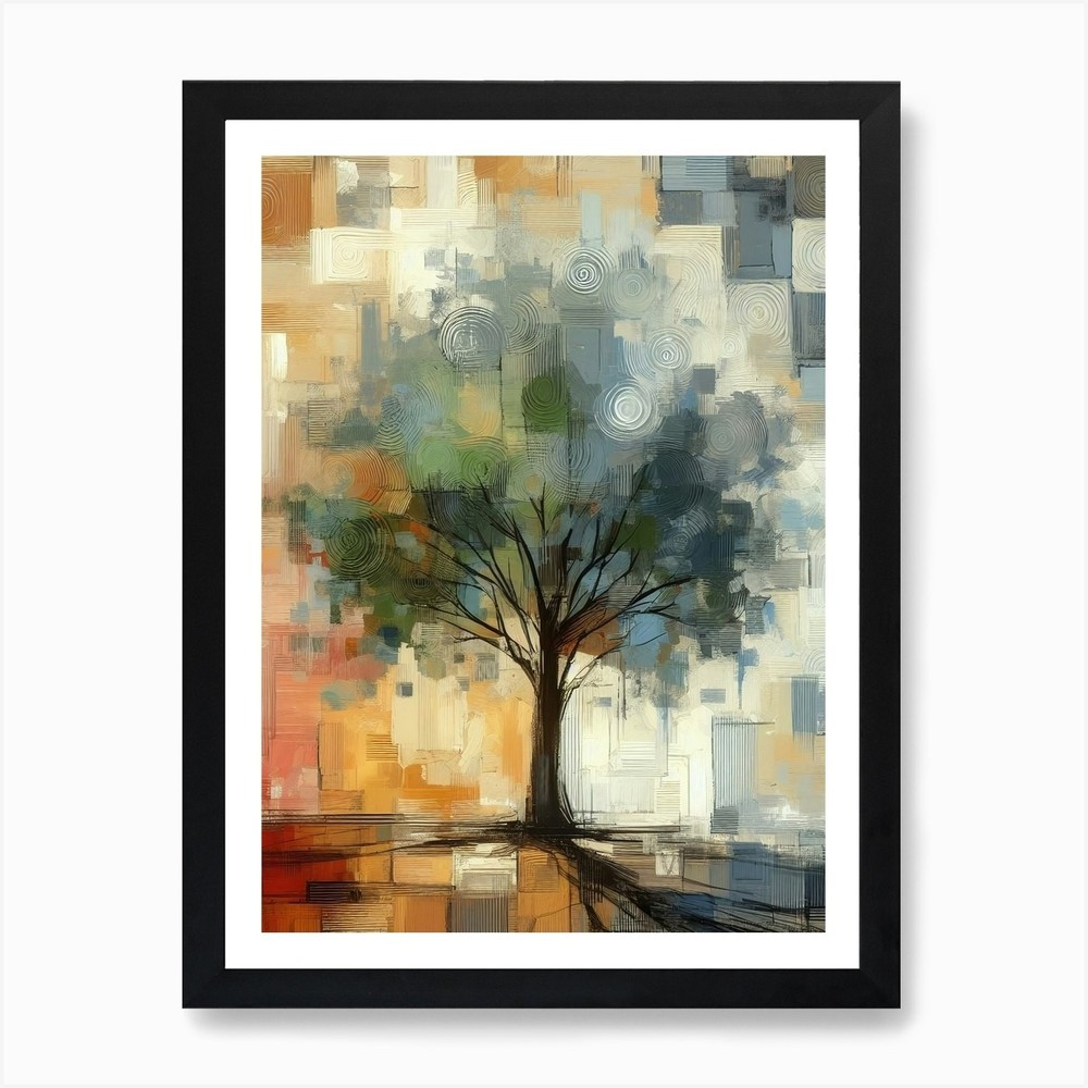 Abstract Tree 3 Framed Wall Art Canvas Print Poster Picture  -image