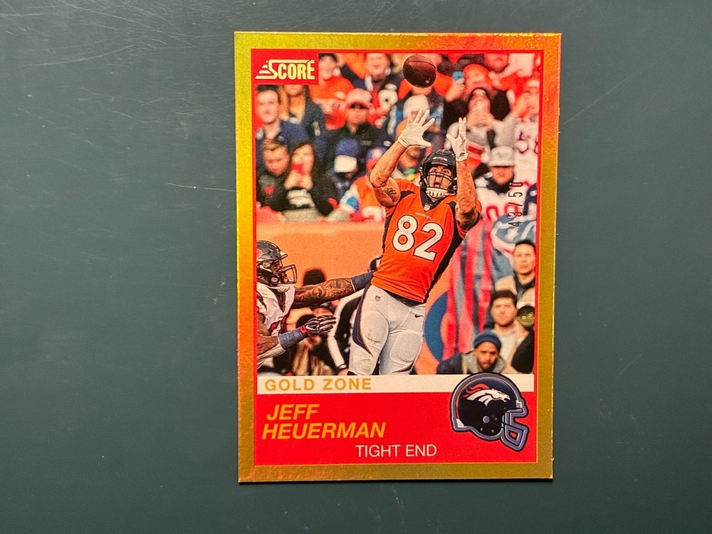 2019 Score - Jeff Heuerman #18 Gold Zone /50