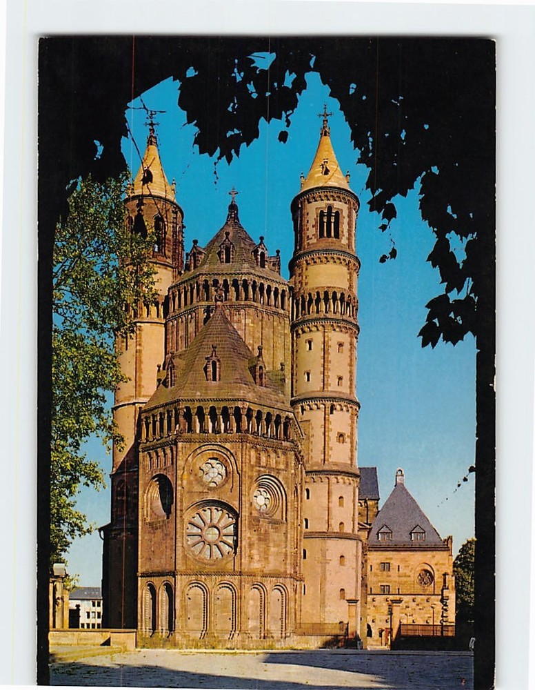 Postcard Dom Westtürme Worms Germany