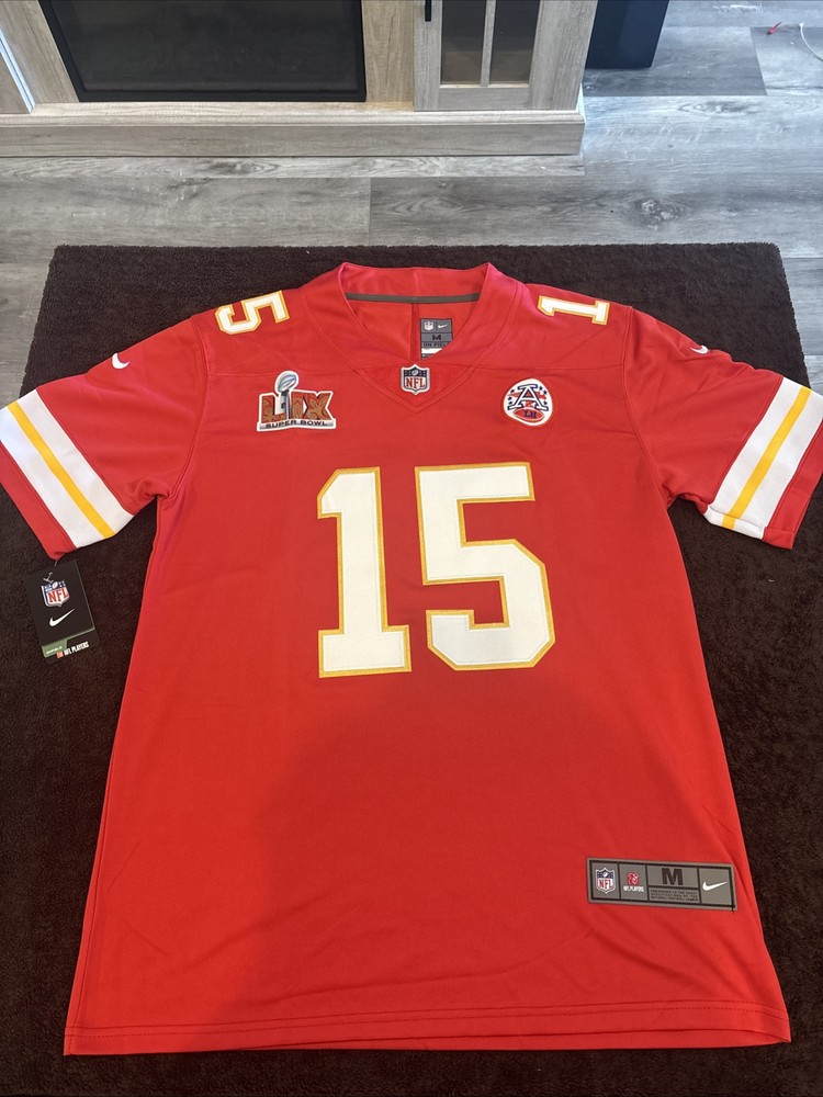 Kansas City Chiefs Patrick Mahomes #15 Red Jersey Medium with Super Bowl Patch