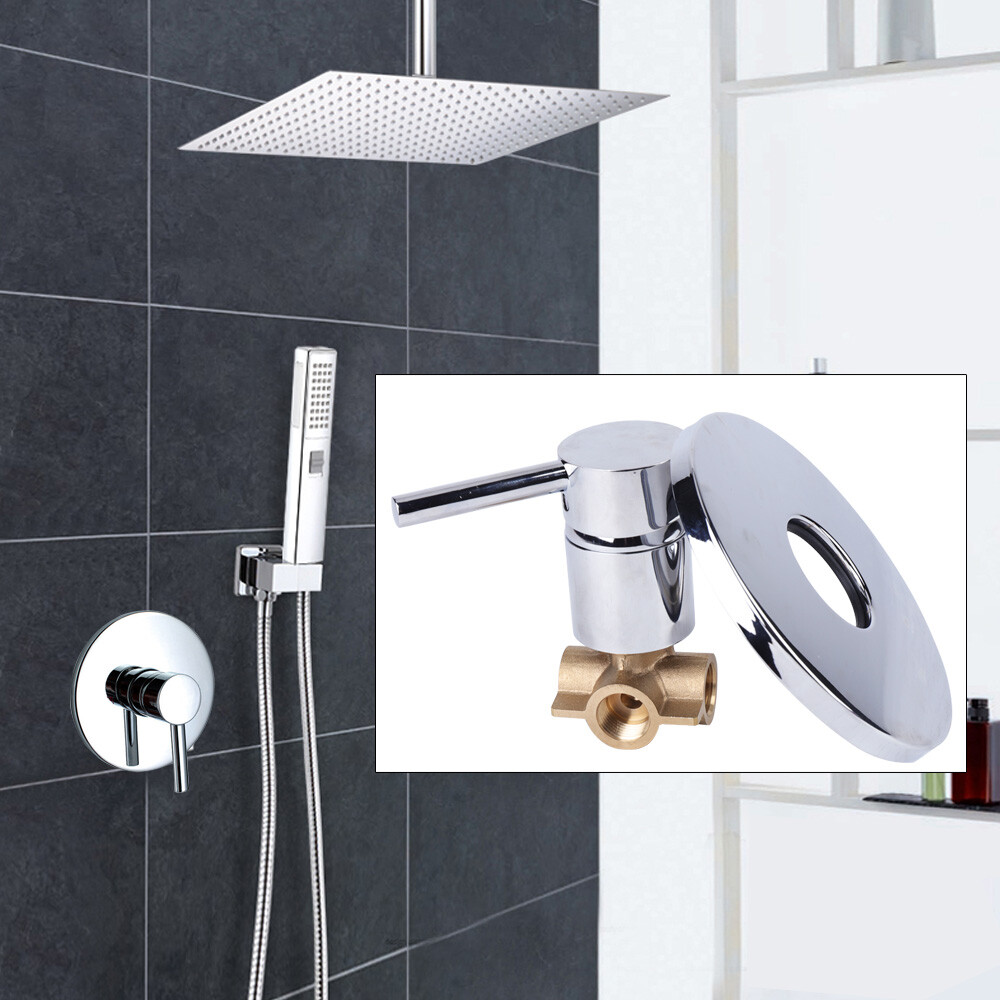 Brass Wall Mount Shower Mixer Tap with Single Handle for Hot Cold Water Control