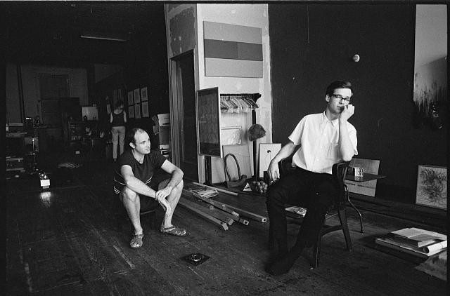 Photo:1960s Men in Underground Studio Interior Black and White Portrait