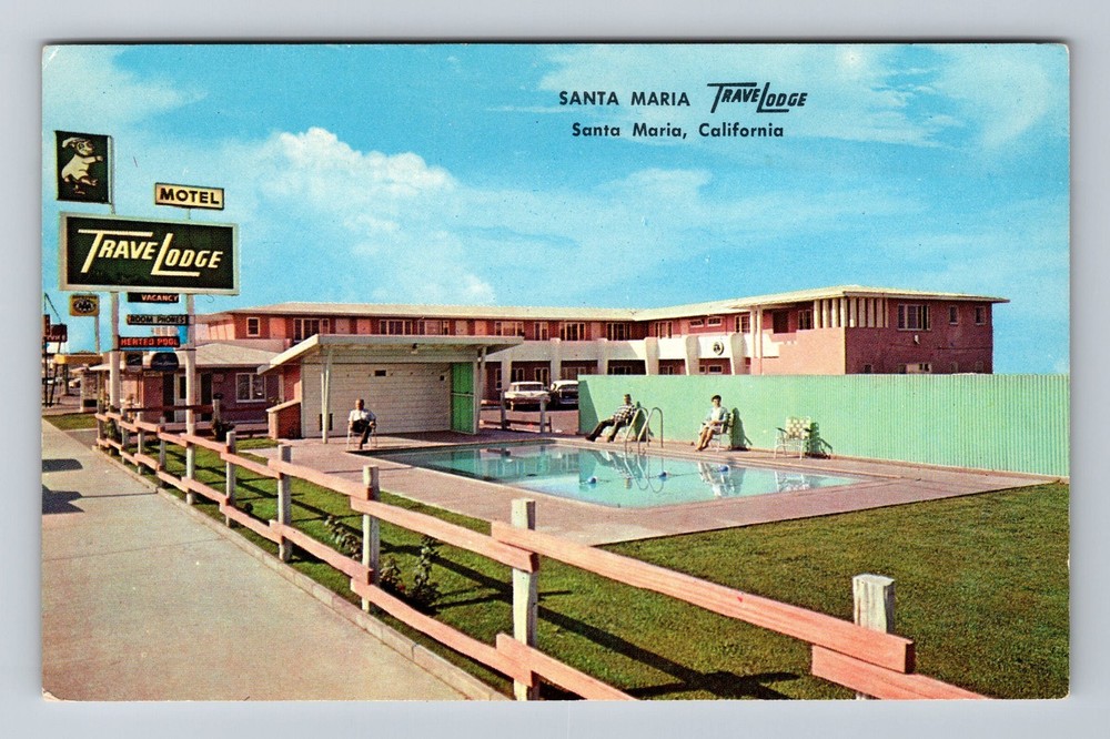 Santa Maria, CA-California, TraveLodge, Swimming Pool, HWY 101, Vintage Postcard