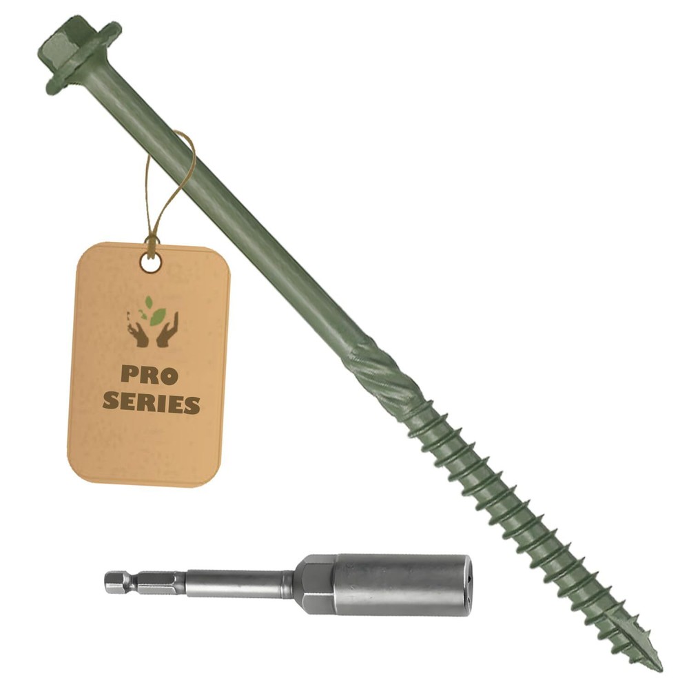 40PCS-#14x 8-Heavy-Duty-Green-Timber-Screws-Structural-Wood-Screws–Exterior-C...