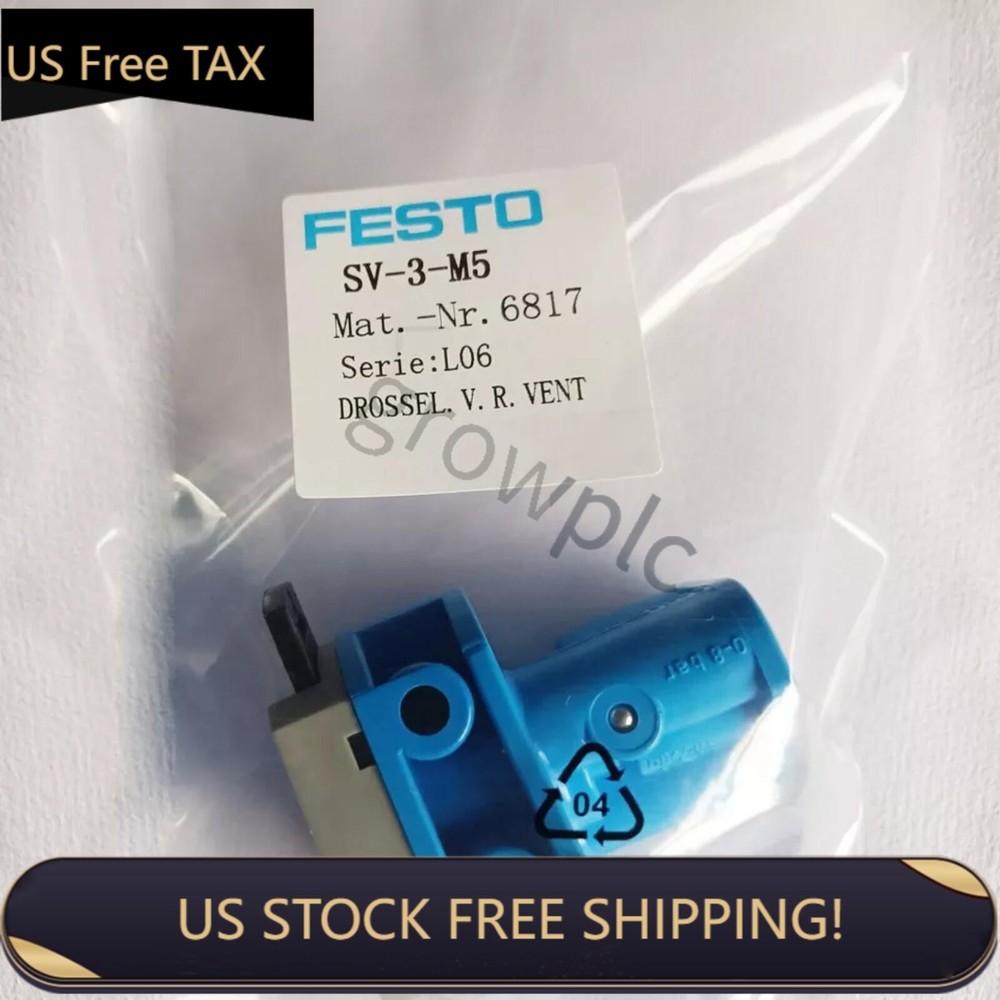 US FREE TAX New FESTO SV-3-M5 6817 Front Panel Valve