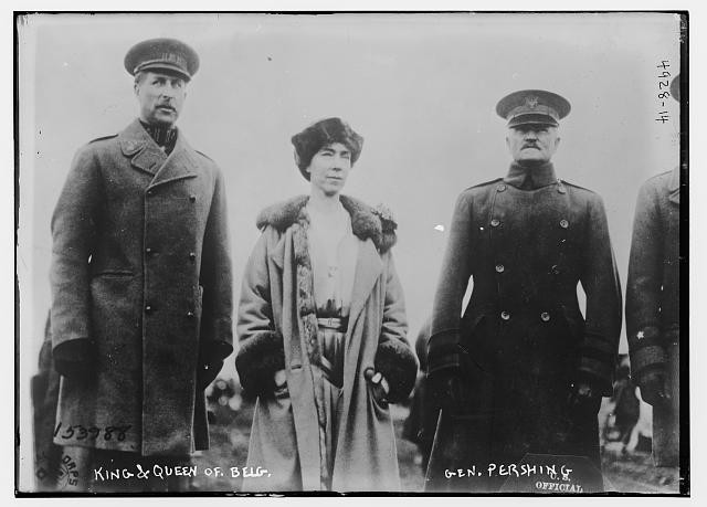 Photo:King,Queen,Belgium,Albert I,Elizabeth,General John Pershing,portrait