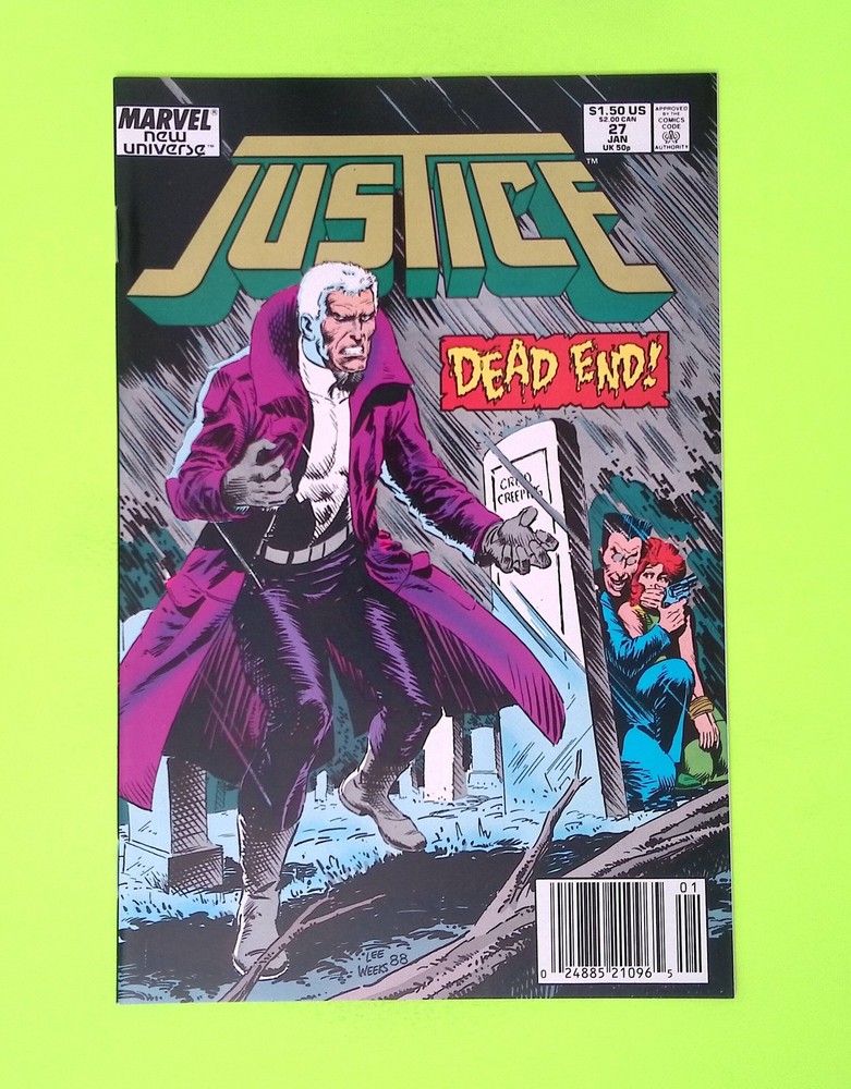 Justice #27 1989 Marvel Comics Newsstand High Grade Comic Book W77-283