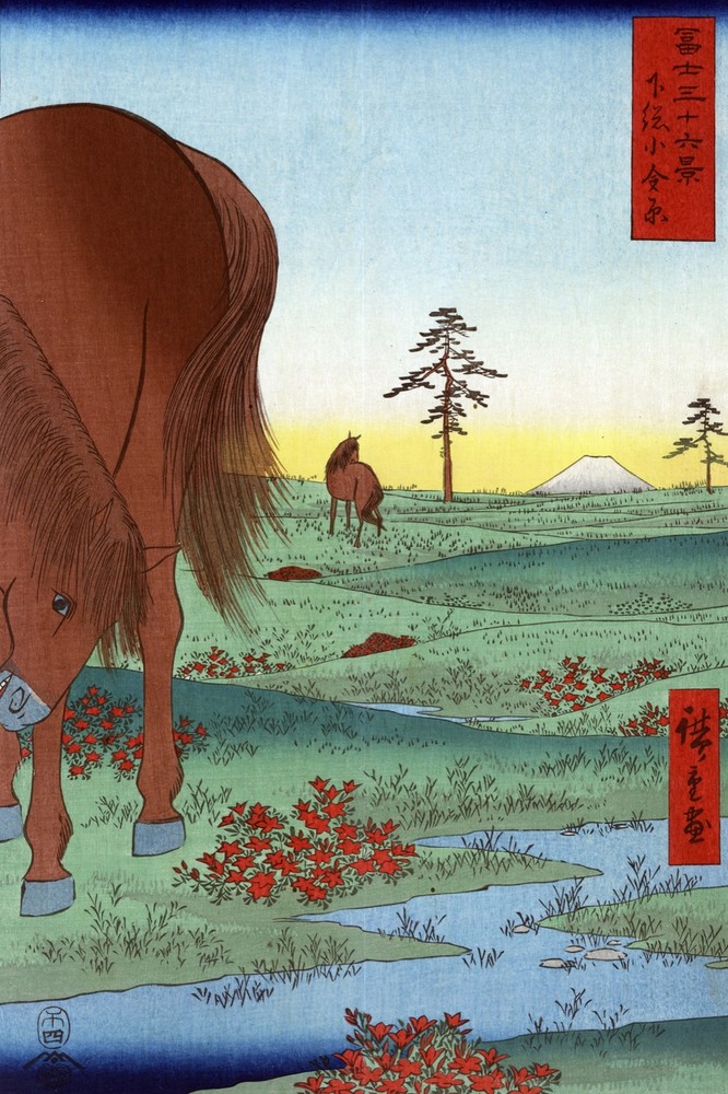 Horse/Nature Japanese Decorative Poster. Asian Graphic Art. Interior Design 2260