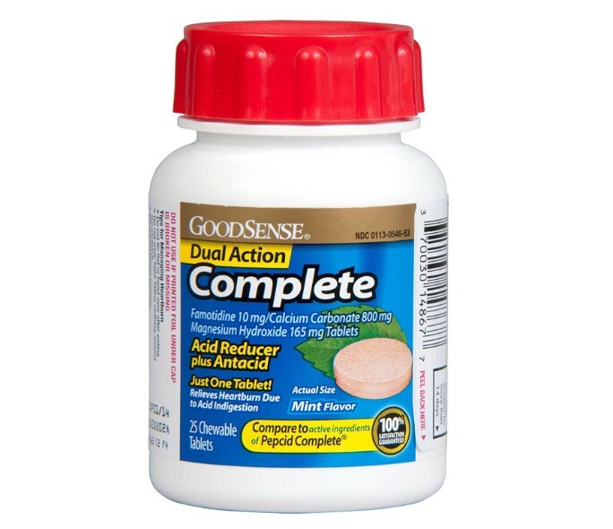 GoodSense Famotidine Dual Action Complete Acid Reducer - 25 Chewable Tabs Berry-image