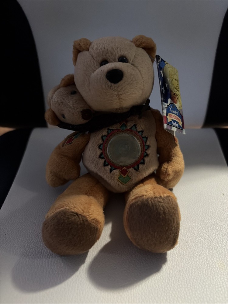 Limited Treasures Coin Bear 2001 Golden Dollar Coin 2000 D - Sacagawea and Pomp