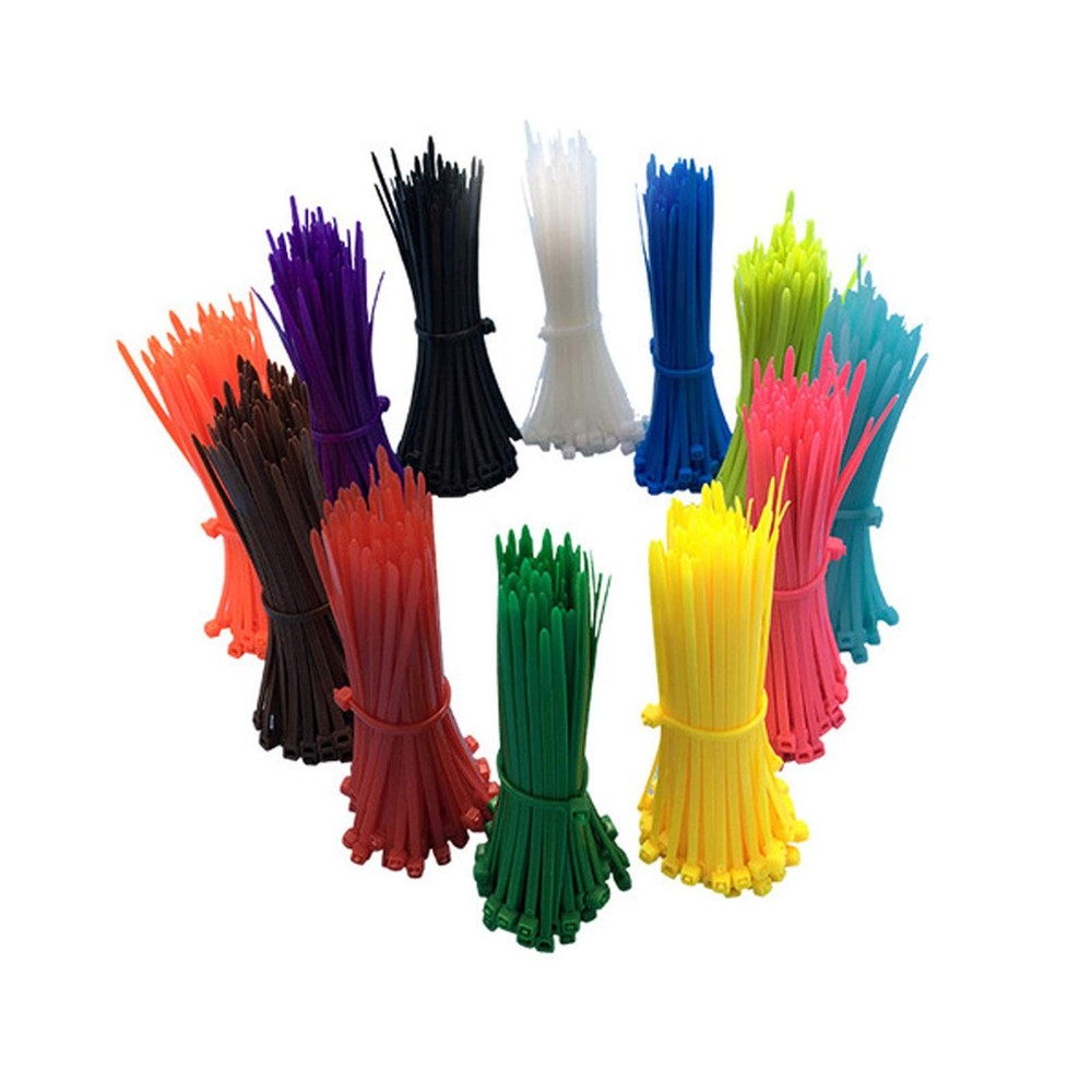 1200-Piece Assorted Color Self-Locking Nylon Zip Ties for Multi-Purpose Use
