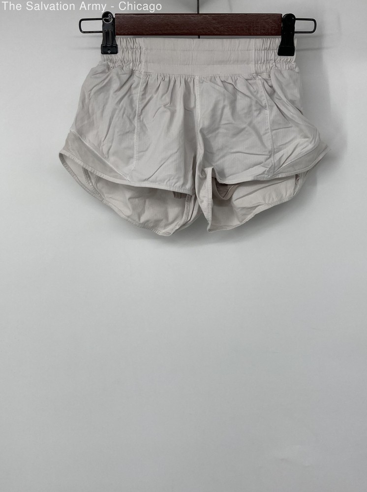 Lululemon Womens Gray Elastic Waist Pull On Activewear Athletic Shorts Size 2