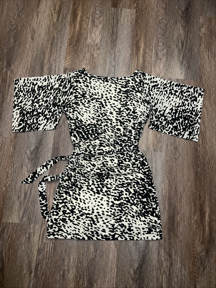 W118 By Walter Baker Animal/Multi Print Top/Dress With Sash Sz XS