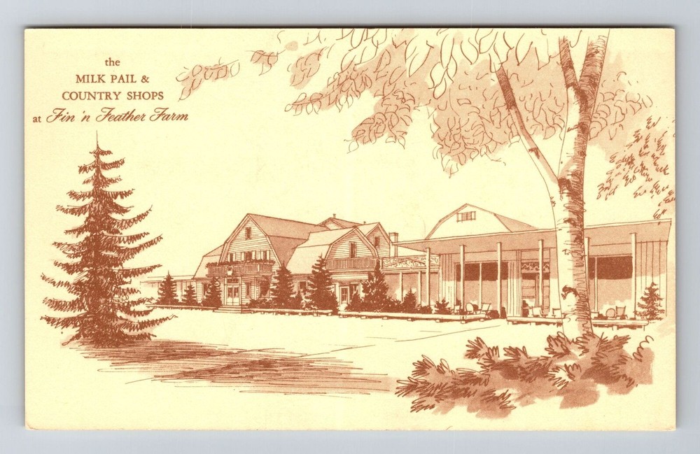 Dundee  IL-Illinois, Fin n Feather Farm, Milk Pail Restaurant, Vintage Postcard