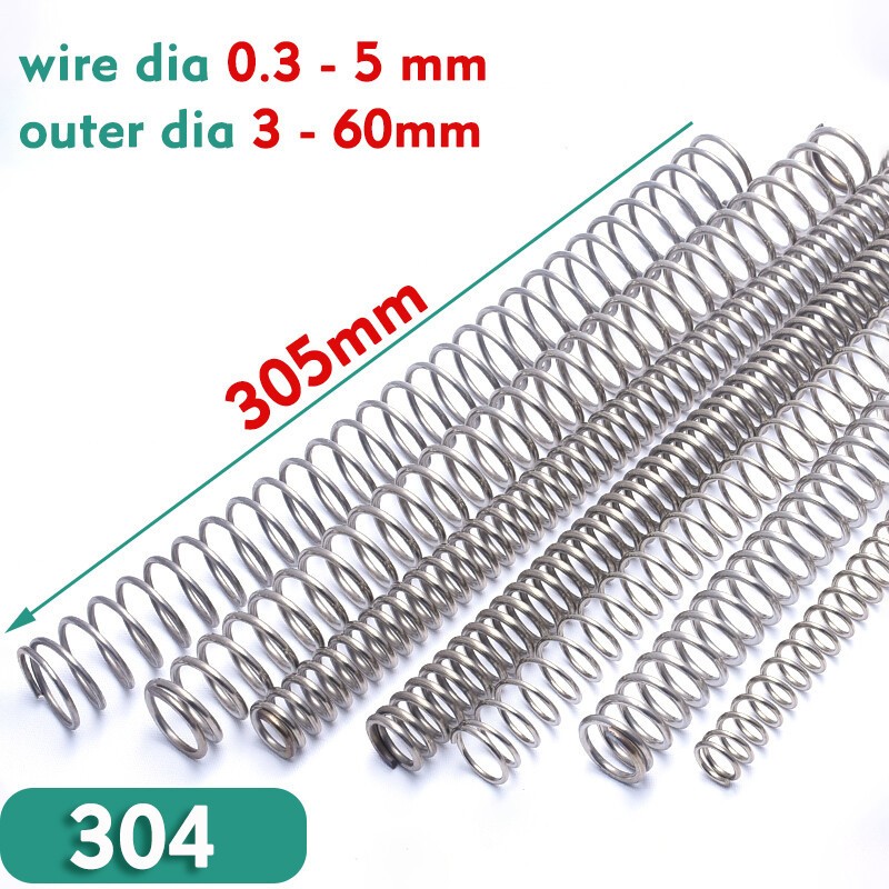 305mm Long Compression Spring 304 Stainles Steel Pressure Springs All Sizes Dia