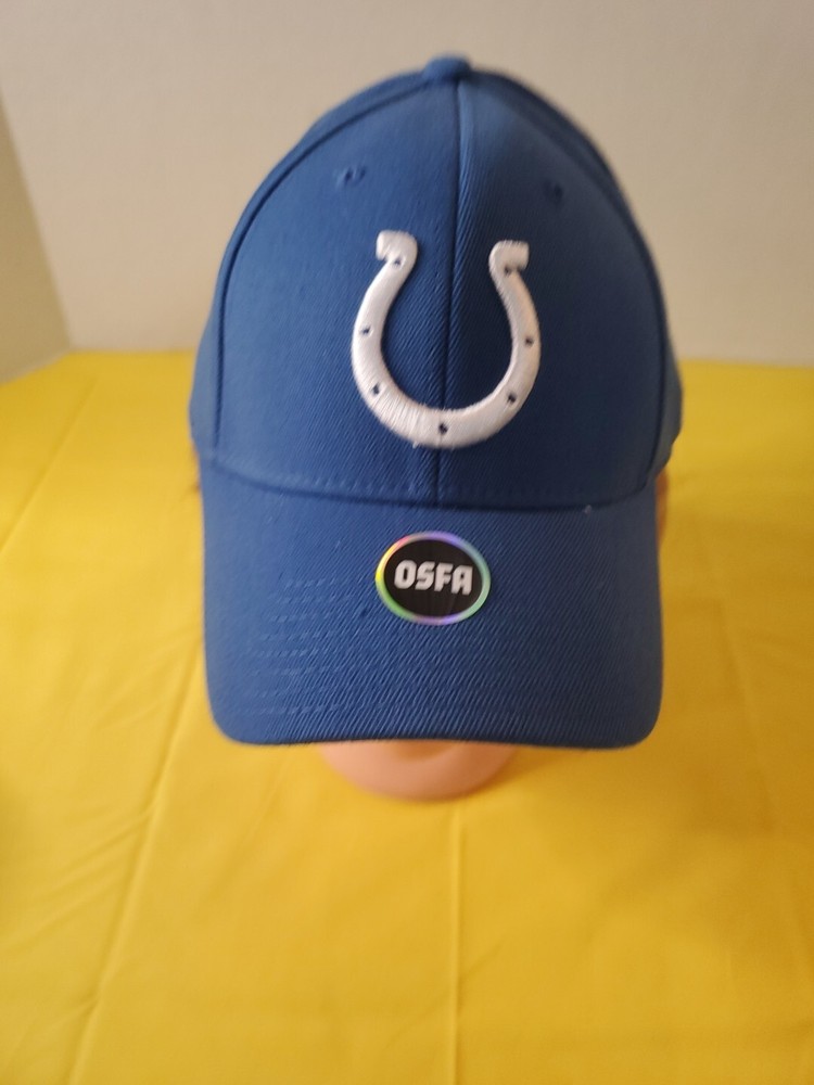 NFL Team Apparel Indianapolis Colts Reebok Flexfit Blue Official Hat Cap OSFA