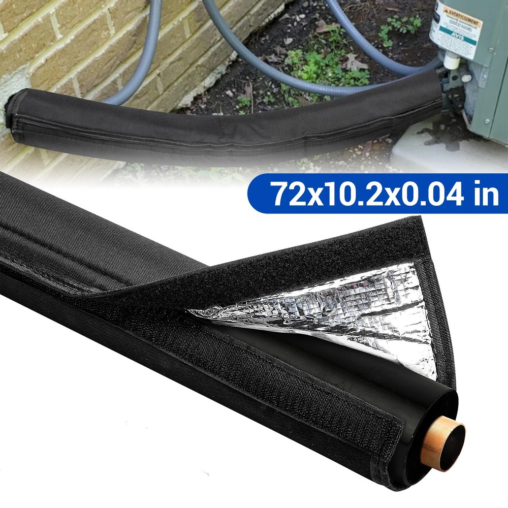 UV Resistant 3 Layers HVAC Copper AC Line Pipe Insulation Cover 72in x 10.2in-image
