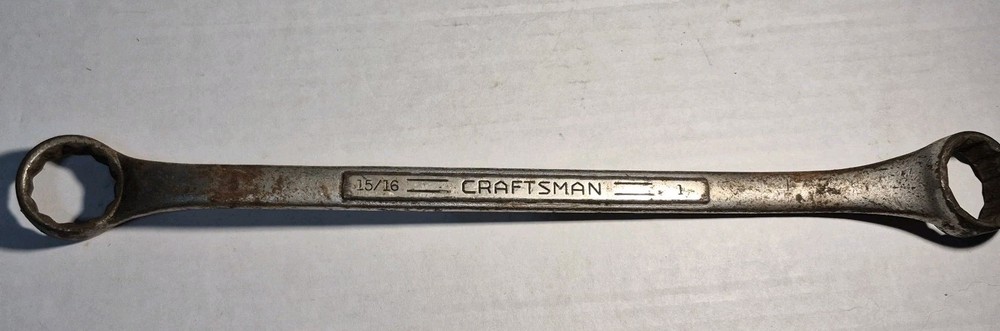 Vintage Craftsman V Series 15/16 x 1 Double Box End Wrench Forged USA 12 Point