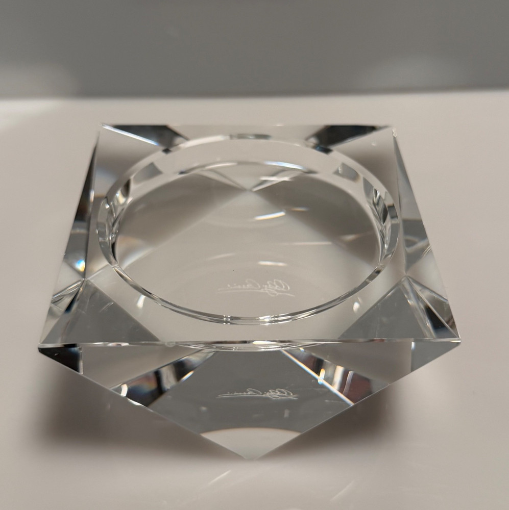Beautiful Signed Oleg Cassini Crystal Pillar Candle Holder