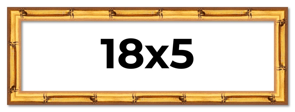 18x5 Frame Gold Bamboo Solid Wood Picture Frame | 1 Inch Moulding Width | Interi
