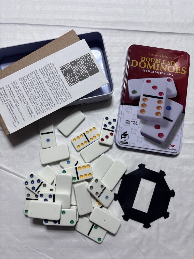 Game Gallery Double Six Color Dot Dominoes Complete Pre Owned