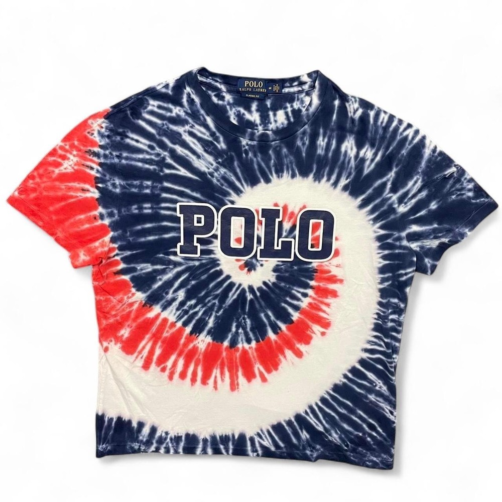 Polo Ralph Lauren Shirt Mens Medium Olympics Team USA Tie Dye 2020 Spellout