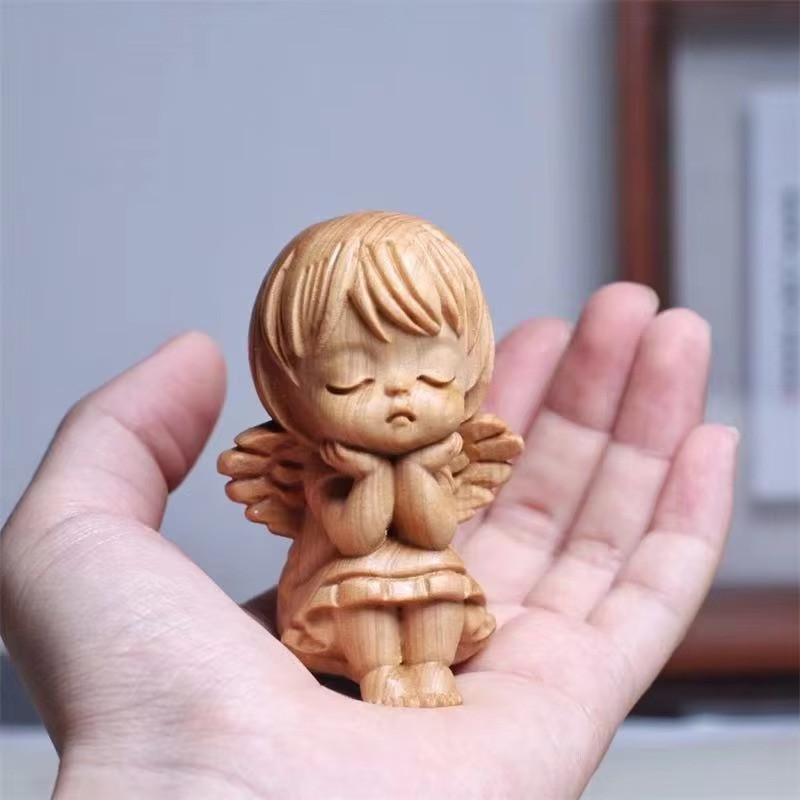 Natural Hand wood carving Decorative Statue Home Room Office Gift Figurines