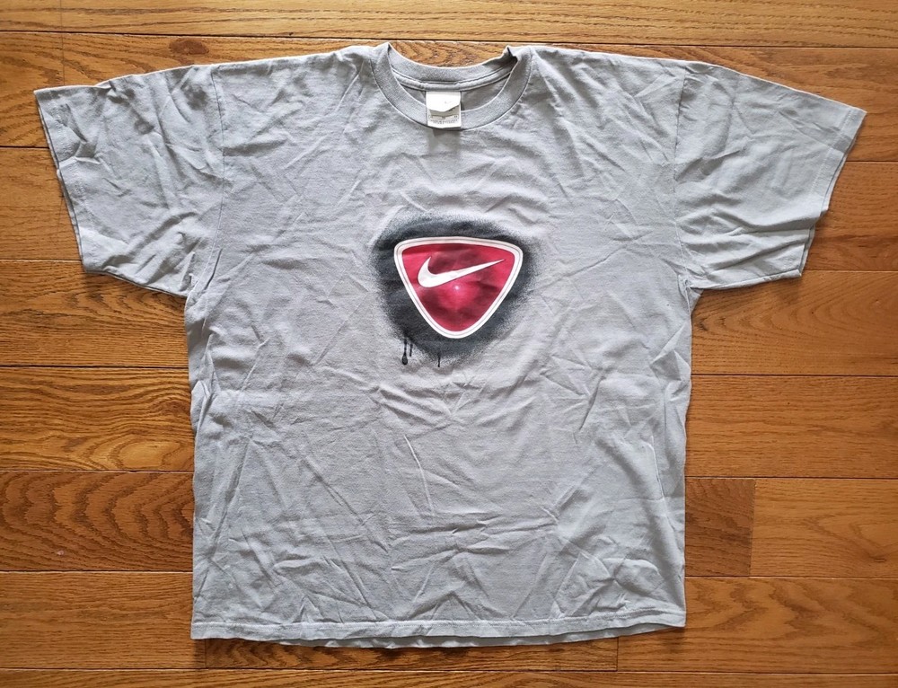 Vintage Nike Center Swoosh T Shirt Big Logo Graphic Tee Mens XL/XLARGE 90s Y2K