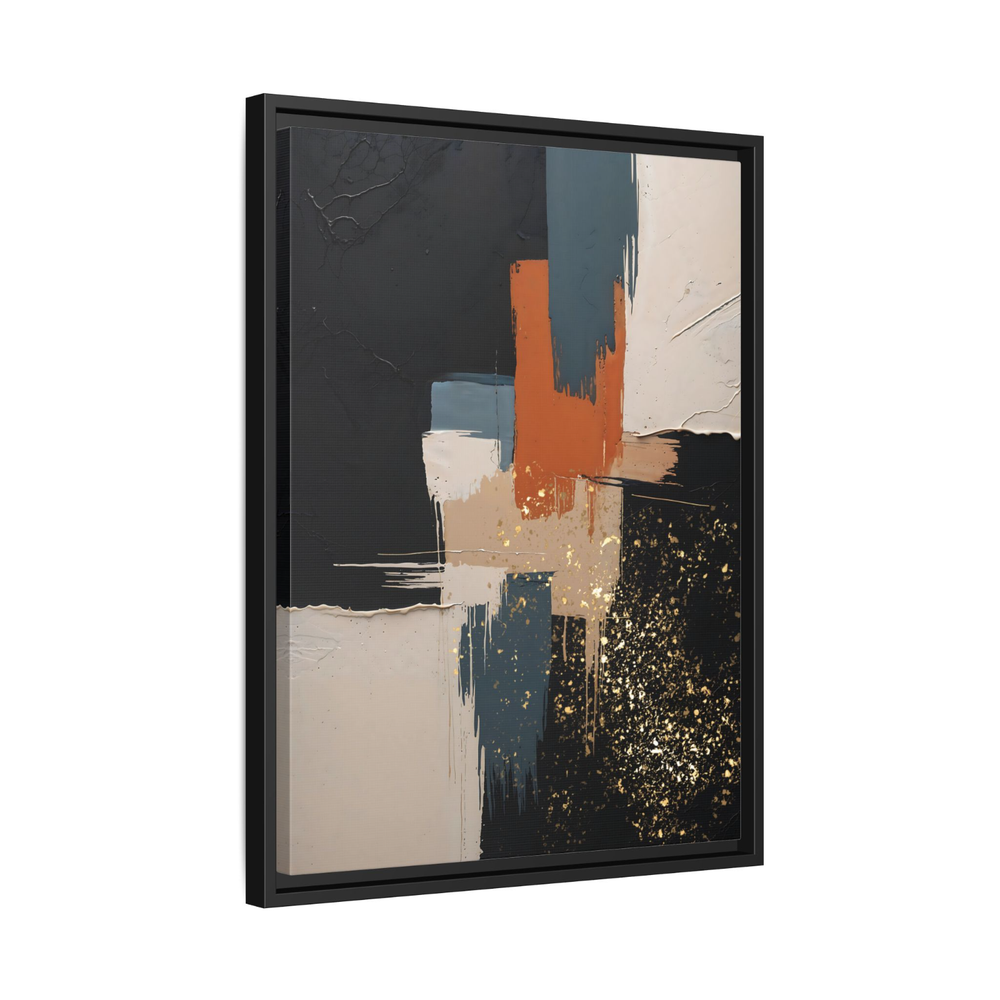 Abstract Acrylic Canvas Wall Art in Wood Frame Modern Home Decor  
