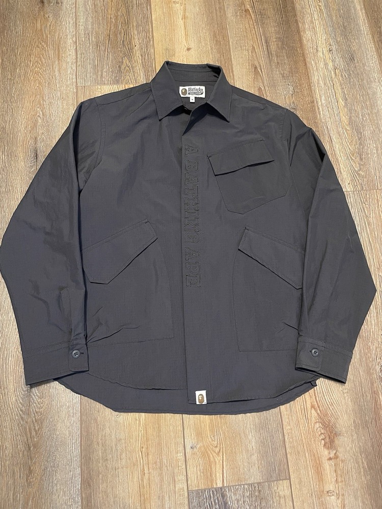 BAPE Relaxed Fit Army Shirt Charcoal Men Size M