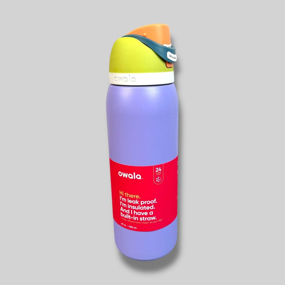 Owala FreeSip 40oz Insulated Water Bottle Retro Boardwalk with Minor Defects