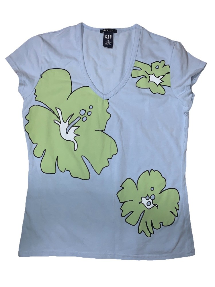 Vintage Y2K GAP Floral Stretch T Shirt Size Medium