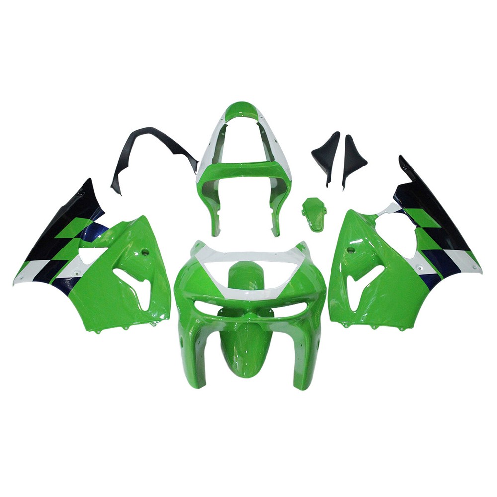 Green White Fairing Kit for 1998 1999 Kawasaki Ninja ZX6R 636 Injection Bodywork