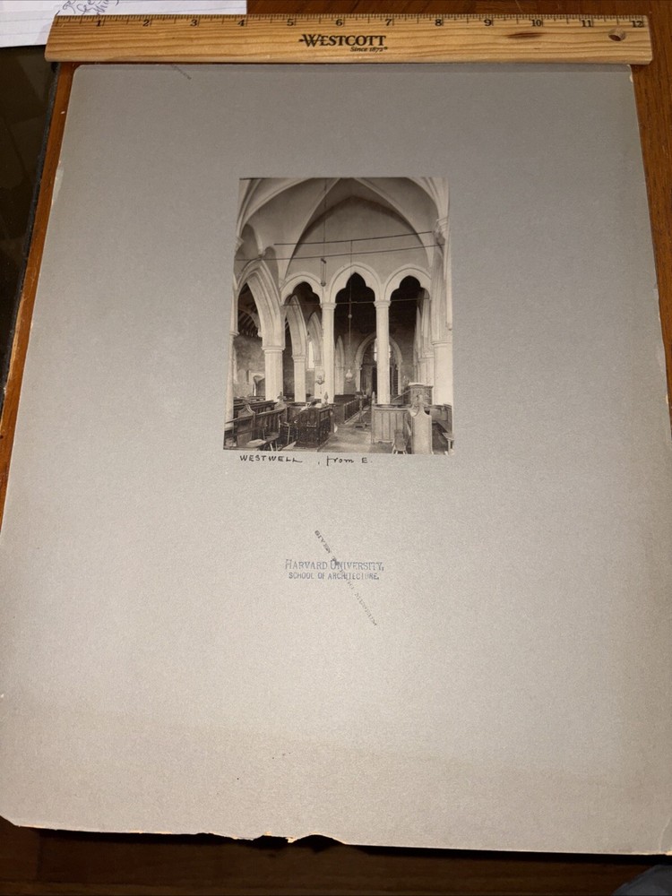 Vintage Westwell Church Choir & Nave Mounted English Architecture Photo England