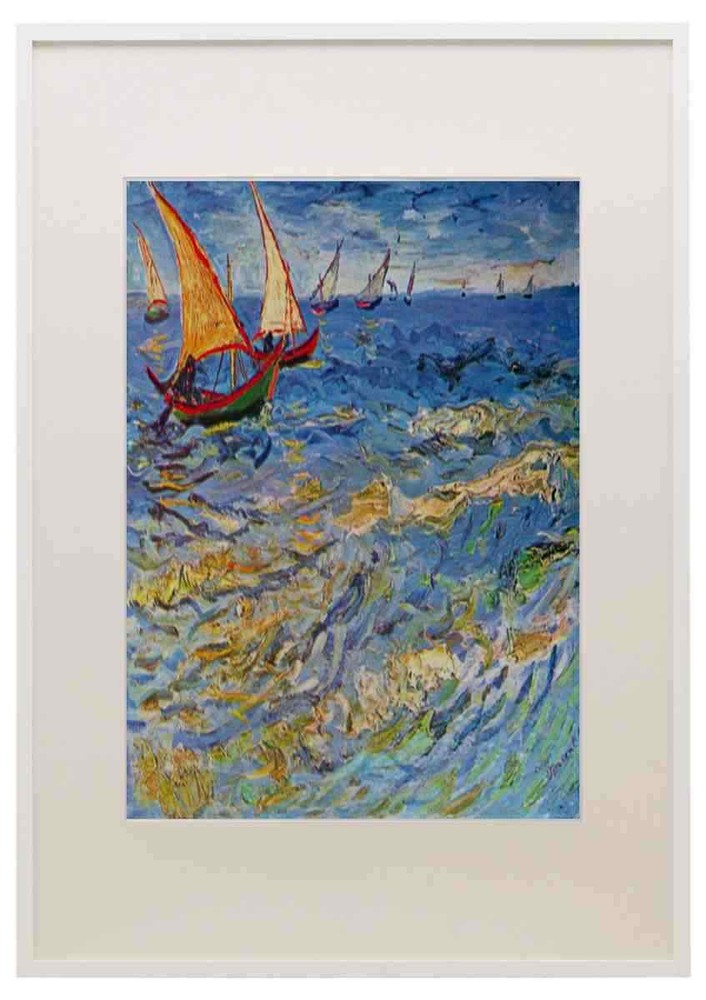 The sea at Saintes Maries Van Gogh A3 A4 Framed Print Picture