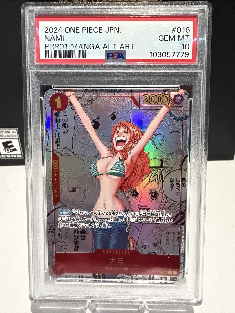 2024 One Piece Japanese Nami Manga Alt Art Foil #016 PSA 10