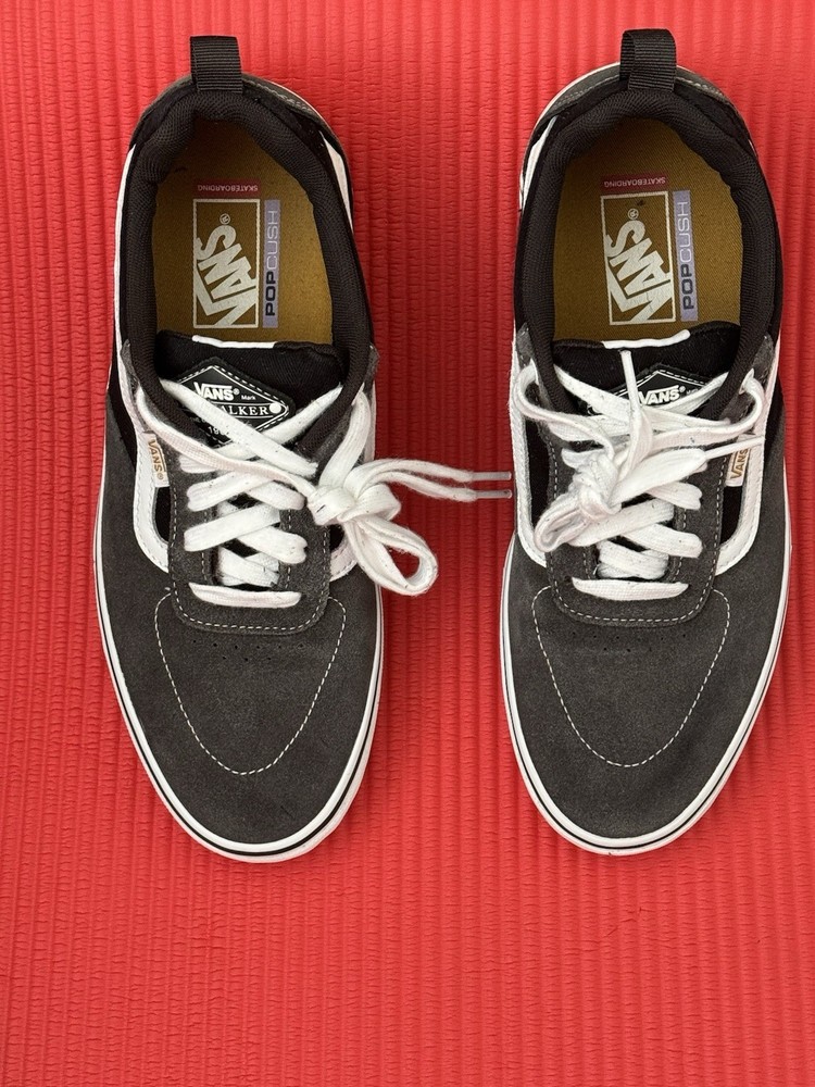 VANS Walker PopCush Black/White Canvas Lace Up Sneakers Men's US 10 EU 43