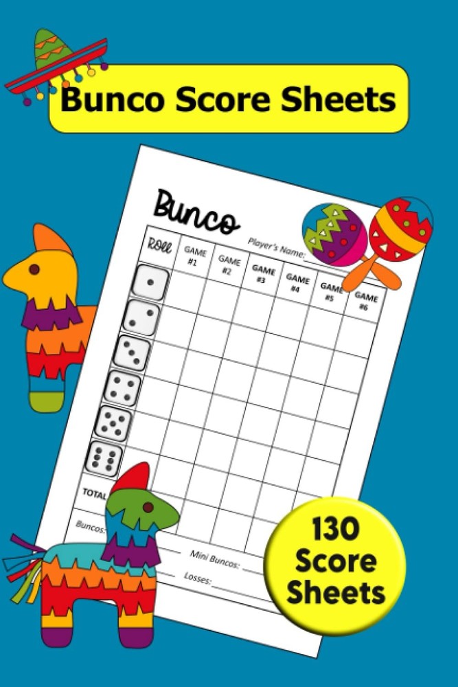 Bunco Score Sheets Cinco de Mayo: Bunco Score Sheets With MINI Bunco | Score Pad
