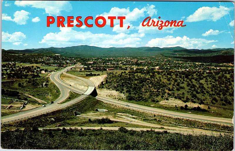 Postcard HIGHWAY SCENE Prescott Arizona AZ m/09 AO1395